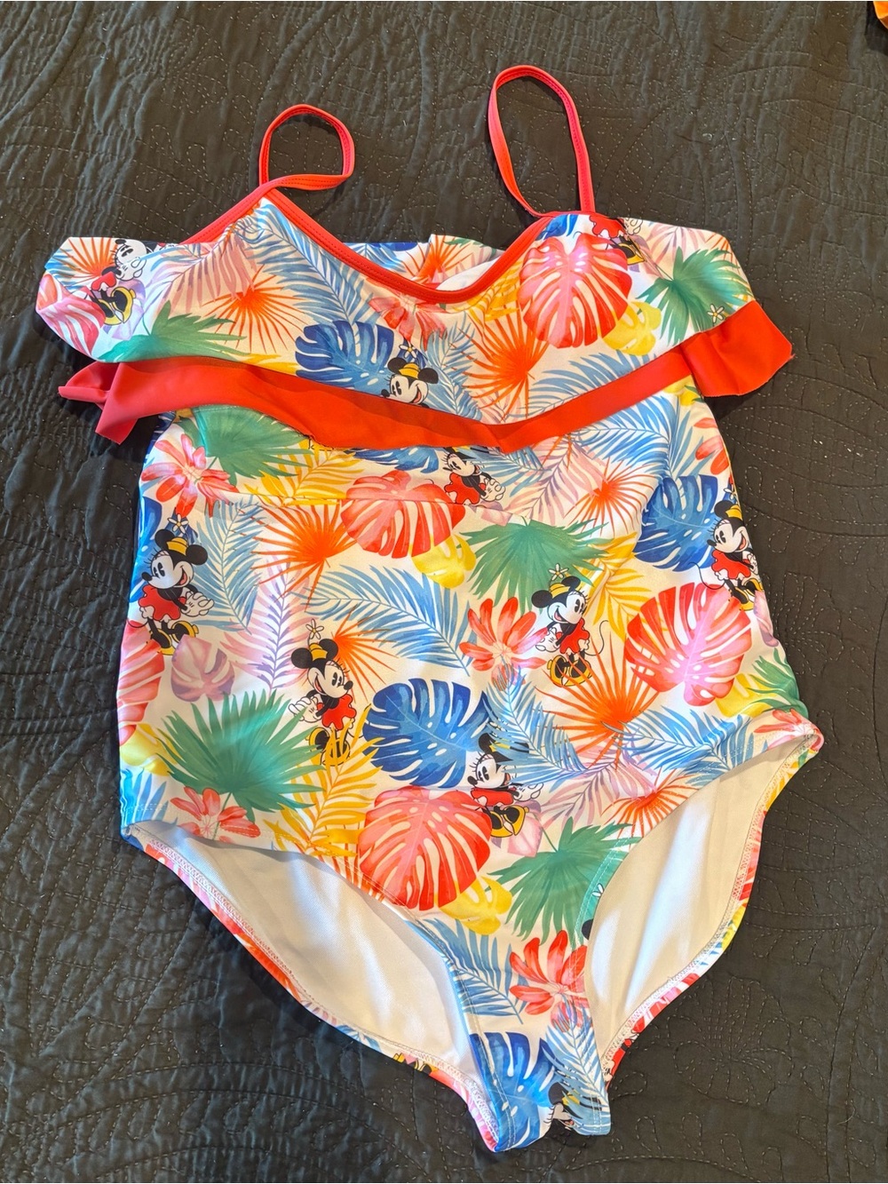 Disney Tropical Mickey One-Piece Swimsuit - Red, Blue, White